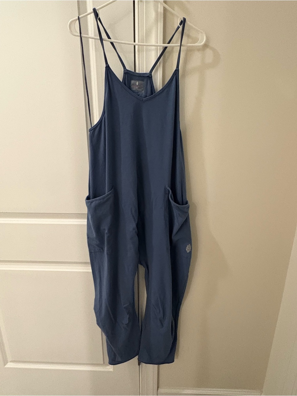 Free People Hot Shot Onsie Blue Strappy Pocket Jumpsuit